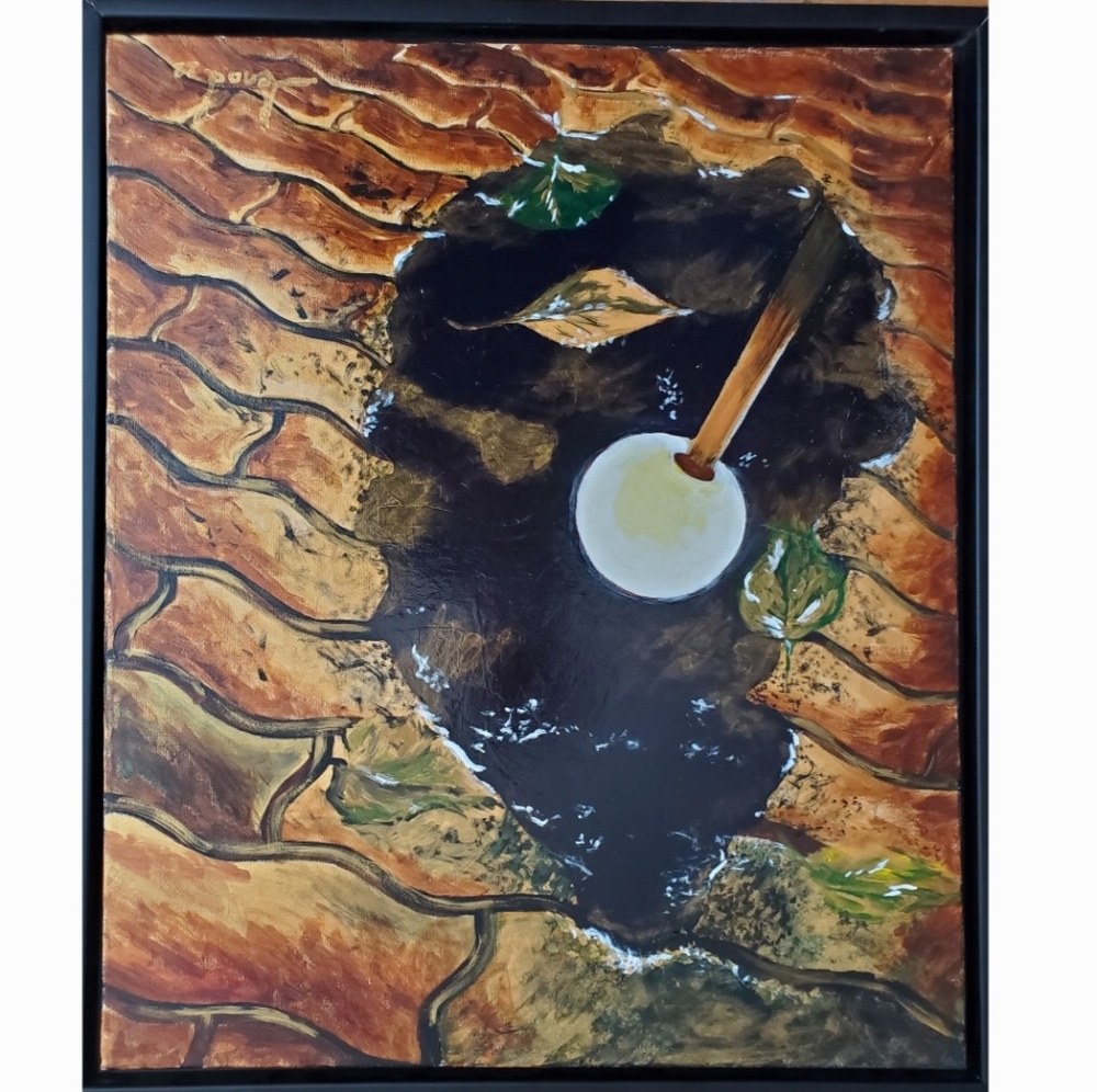 PETRICHOR- FRAMED ORIGINAL ACRYLIC PAINTING 20"X24" BY N. MIRIC